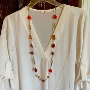 Long multicolored necklace. Perfect for fall!